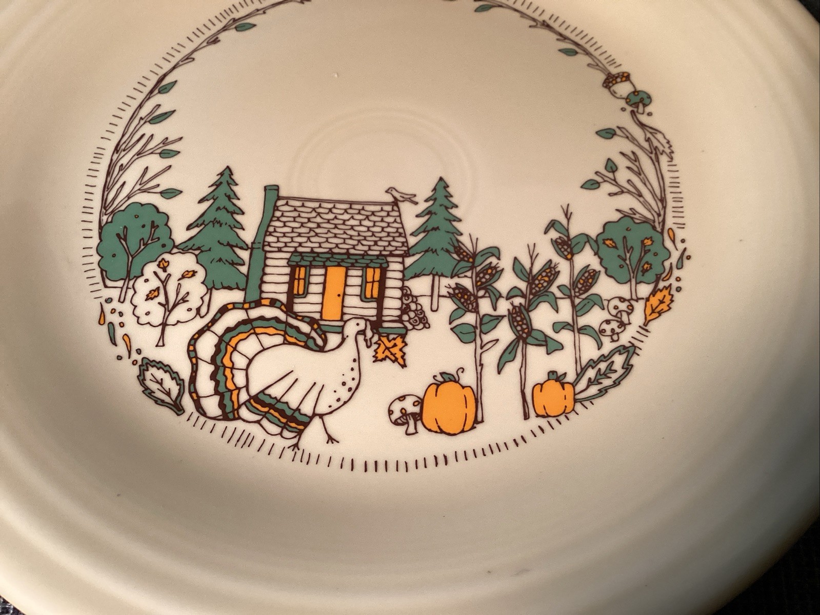 Fiesta Dinner Plate Fall Forest Turkey 10 1/2 Inches