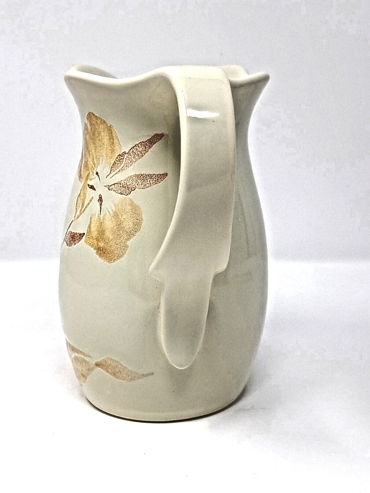 Royal Haeger # 934 Ceramic Pitcher cream colored Fall Floral design vintage