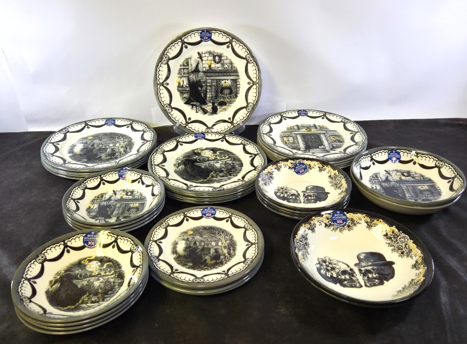 Royal Stafford Coven, Haunted Home, Guardian, Skull Dinnerware SOLD BY THE PIECE