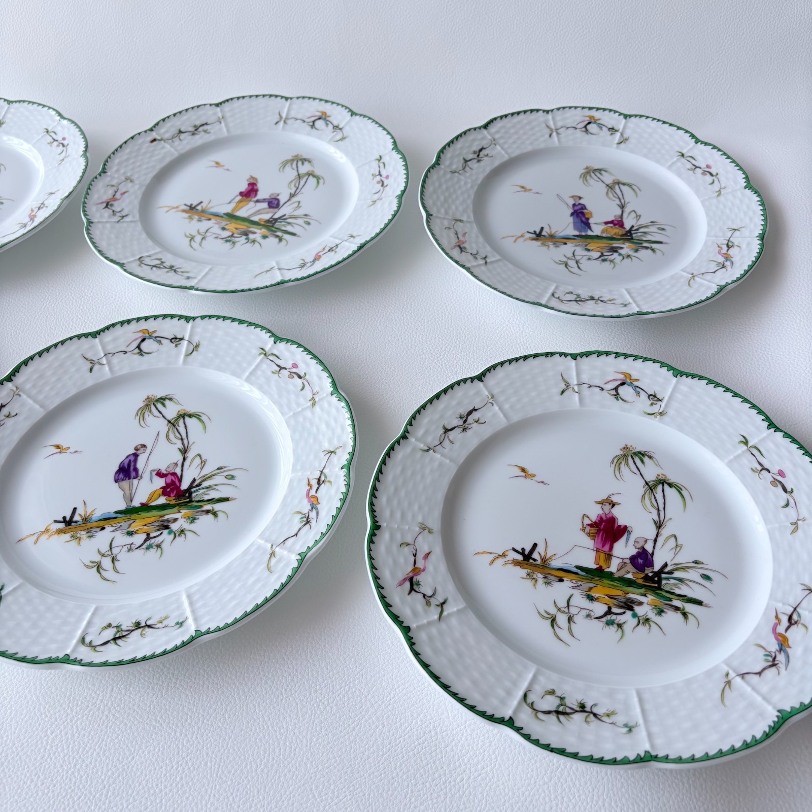 RAYNAUD Limoges SI KIANG Plate Full Set 6 [No.1 – 6] 22cm/8.7″