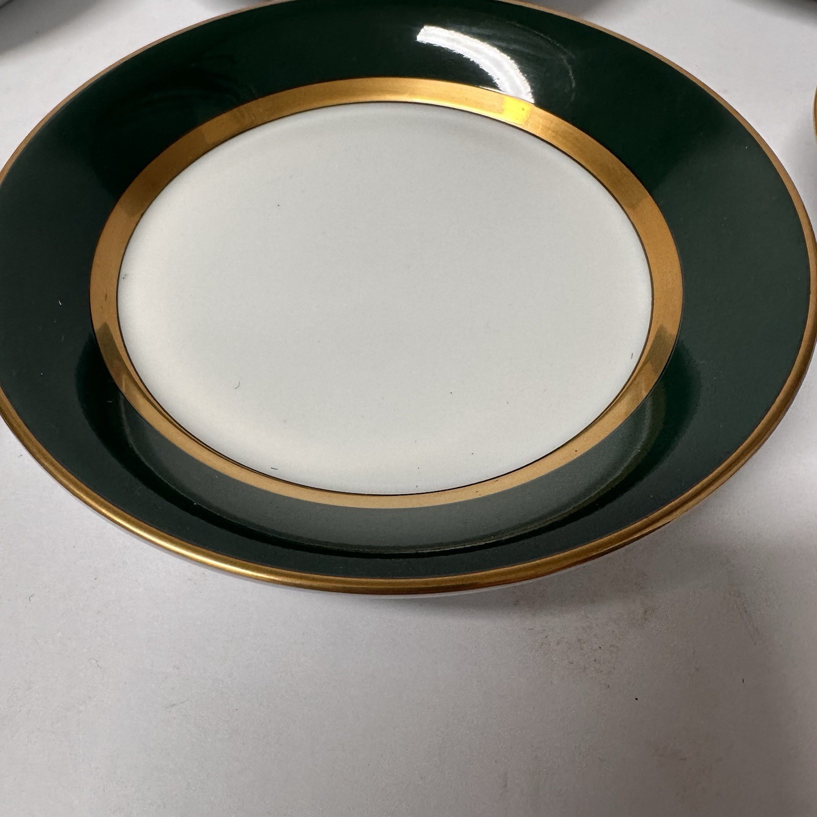 Fitz and Floyd Renaissance Set of 4 Fruit Bowls Dark Green Porcelain 1978 5.5″