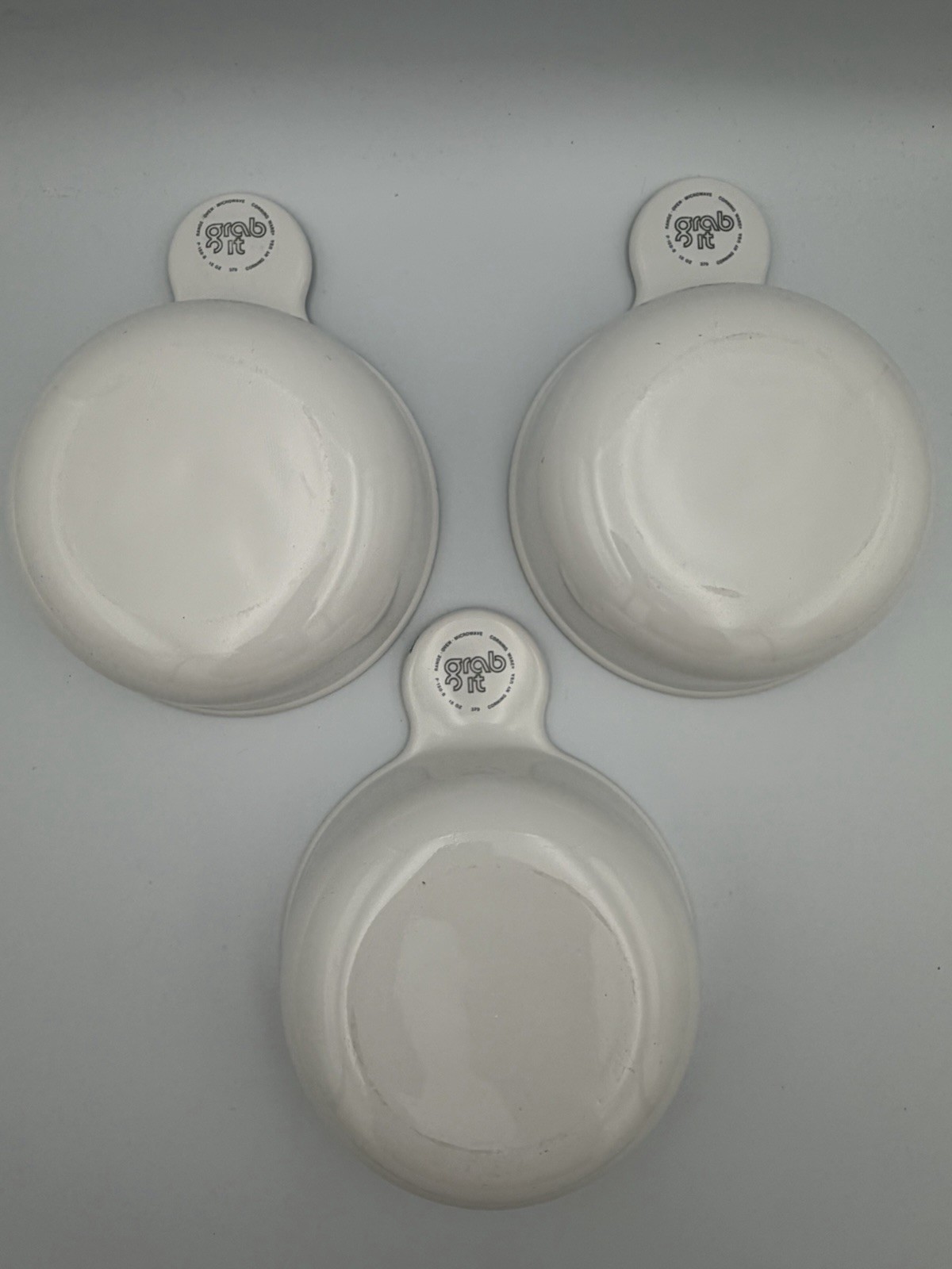Lot of 3 Corning Ware P-150-B Grab it Bowls w/Lids P-150 2 Glass 3 Plastic