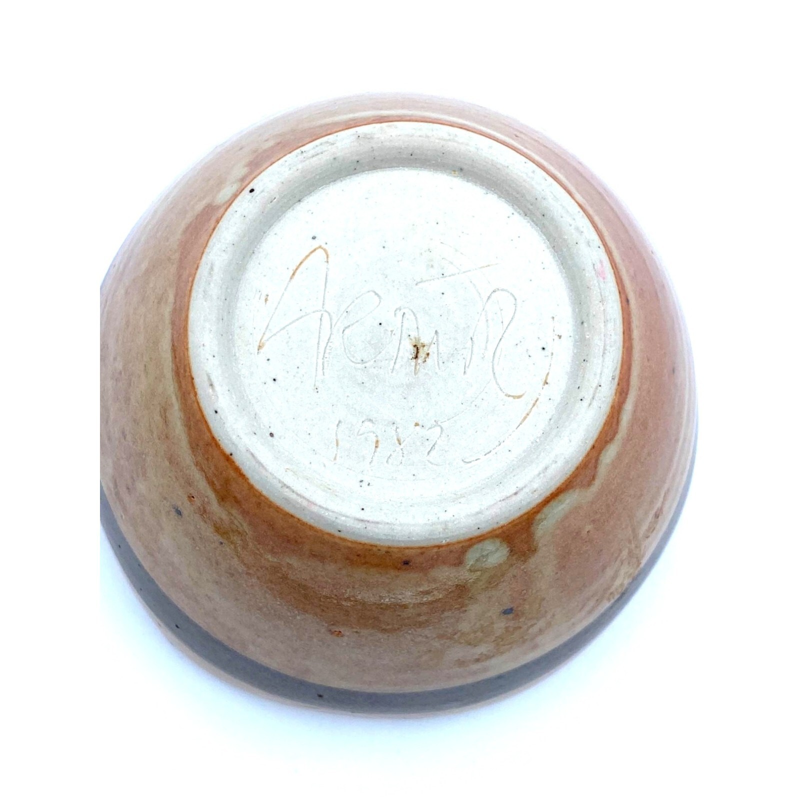 Ardar Crafted 3-Toned Brown Glazed Pottery Bowl with Pinched Sides/5 inches