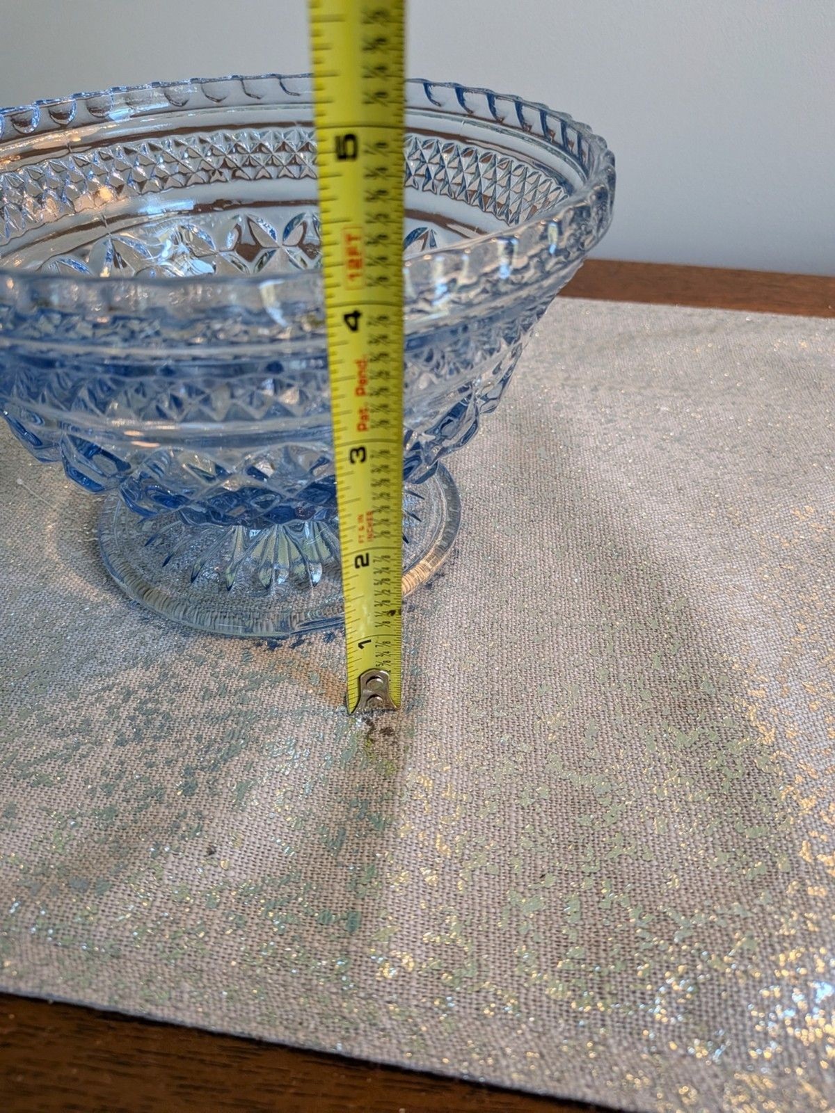 Anchor Hocking WEXFORD Vtg Sapphire Light Blue Footed Compote w/ Lid Candy Dish