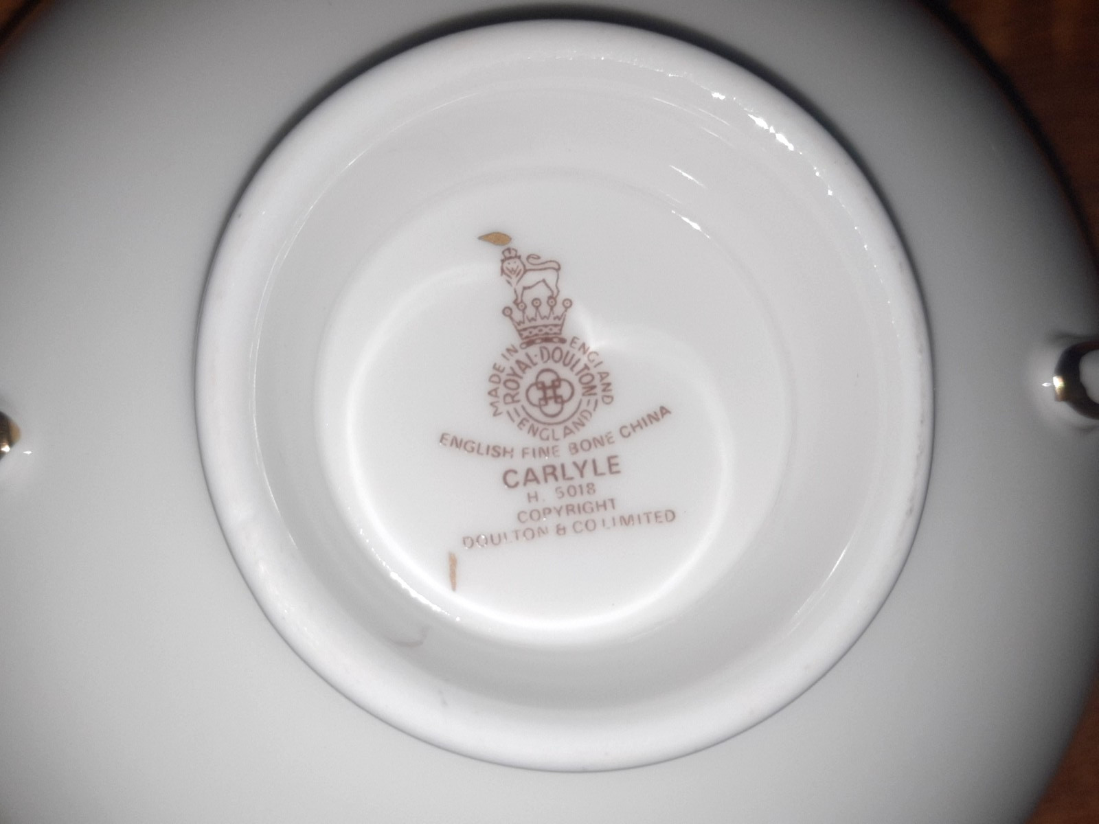 Set of 4 Royal Doulton Bone China Cream Soup Bowls & Saucers, Carlyle Pattern