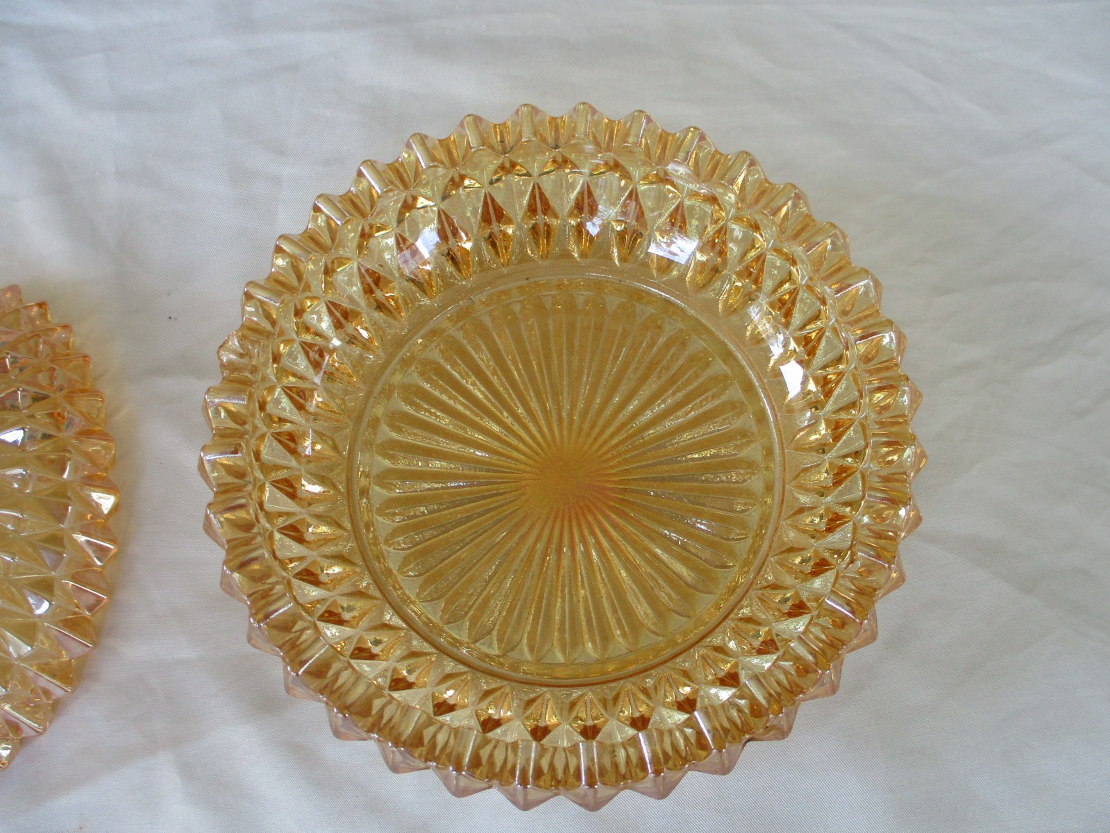 Indiana Glass Amber Pedestal Candy Dish + Covered Candy Dish & Condiment Server