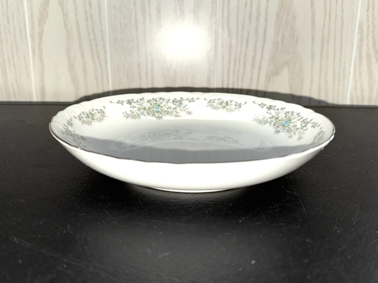 VINTAGE 4 pc NORLEANS THERESA JAPAN COUPE SOUP BOWL FINE CHINA PLATINUM 1964-