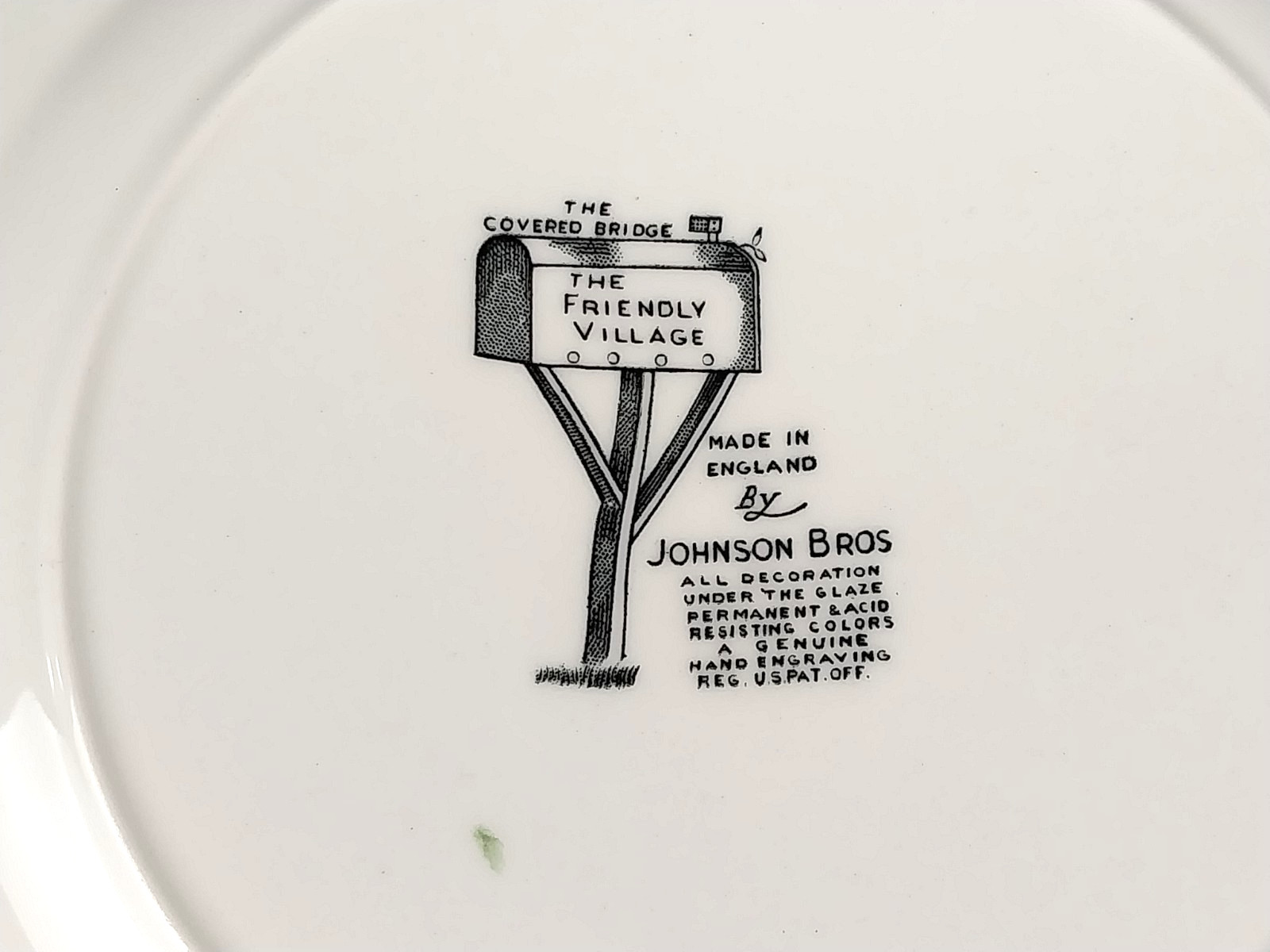 Vintage Johnson Brothers Friendly Village Covered Bridge Square 7.5” Salad Plate