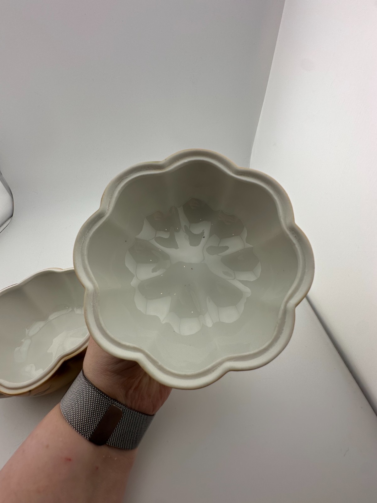 RS Prussia Pumpkin Covered Candy Dish Floral Luster Porcelain Box