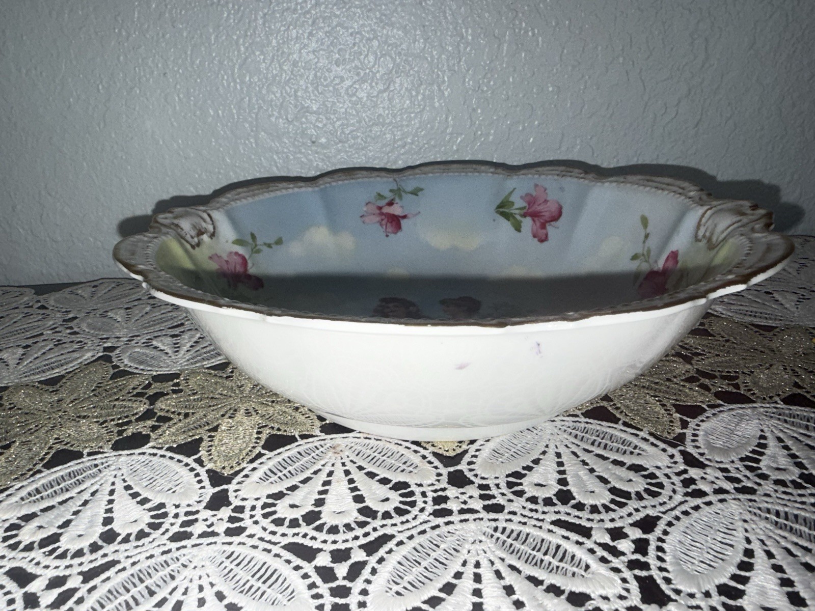 Beautiful! Antique PM Bavaria “ Flora ” 10” Porcelain Portrait Bowl