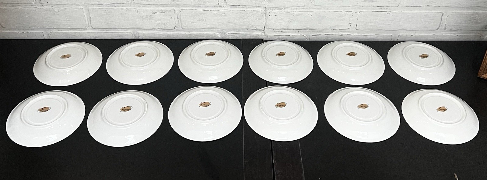 Vintage Sango Japan Sheffield Plates and Saucers Celadon Silver Rim- 22 Pc Lot