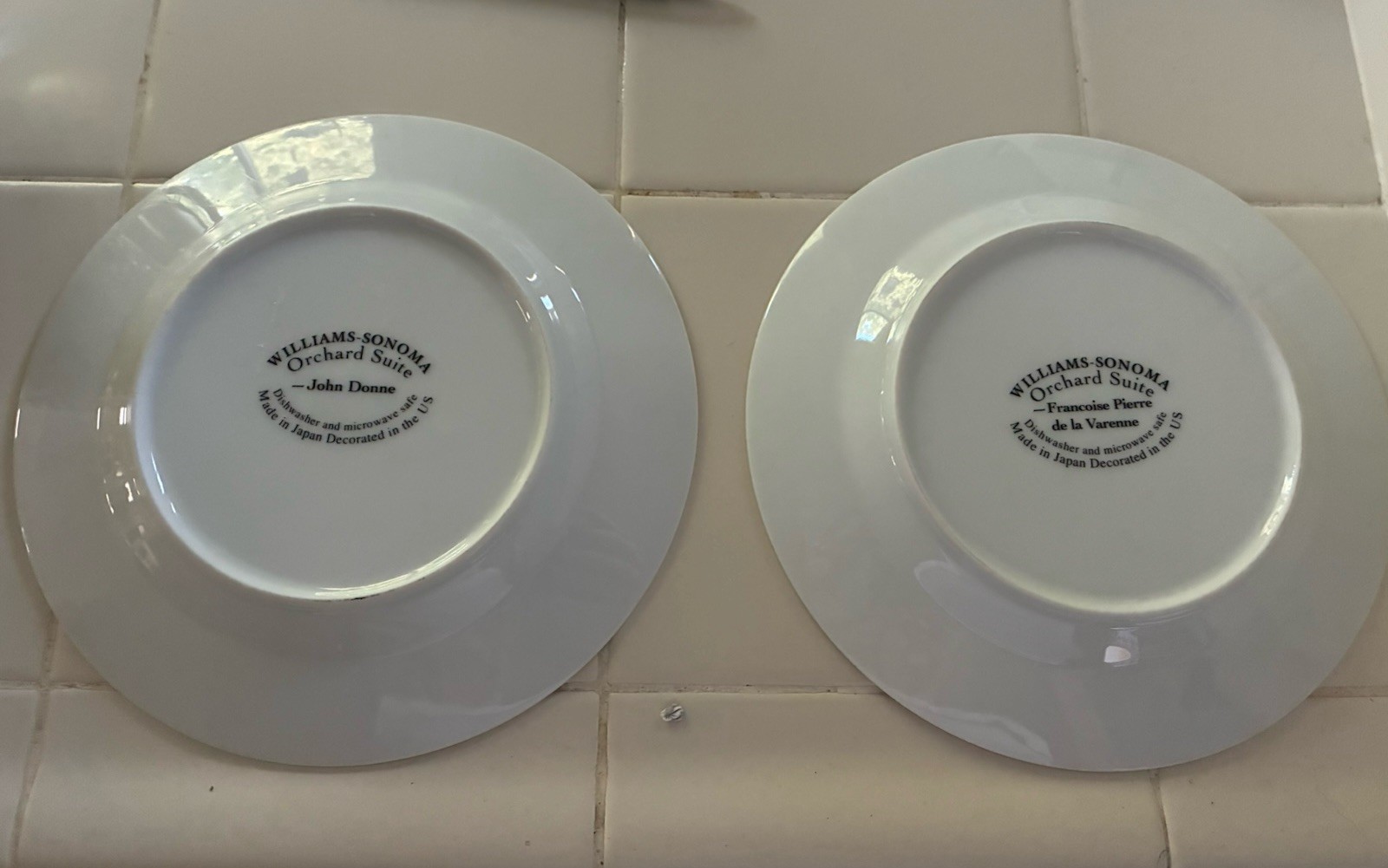 2 Dessert Plates ORCHARD SUITE by WILLIAMS-SONOMA Cherries & Pears Pristine