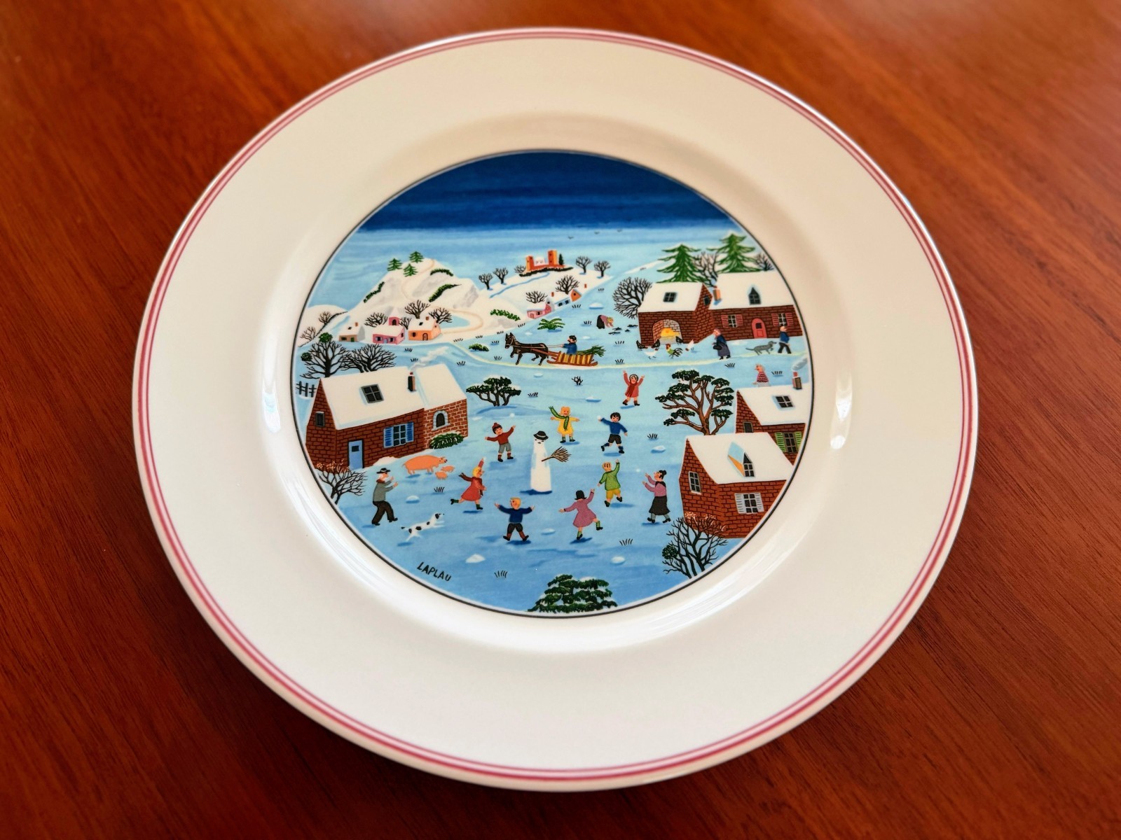 Villeroy & Boch Naif Christmas SIGNED LAPLAU Luxembourg 10.5″ Dinner Plate