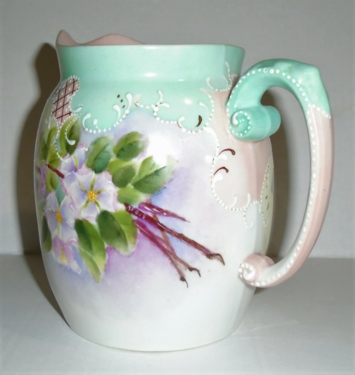 Vintage Tressemann & Vogt T&V Hand Painted Pitcher #5 Limoges France Signed