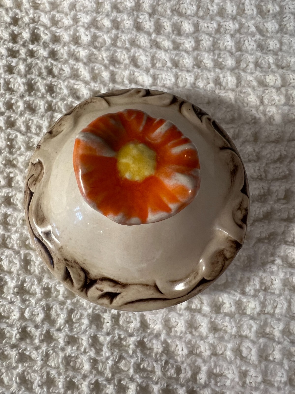 Sugar bowl and Creamer Vintage Raised Fruit Decor Ceramic Retro