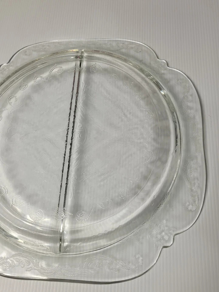 Recollection 10-1/4” Divided Relish Crystal Dish #4728 Indiana Glass Company￼
