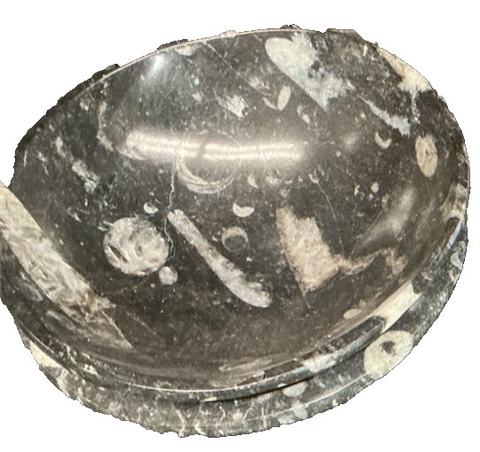 2 – Stone Granite Bowls Measure Almost 5 in. Dia 2 in. tall Black White