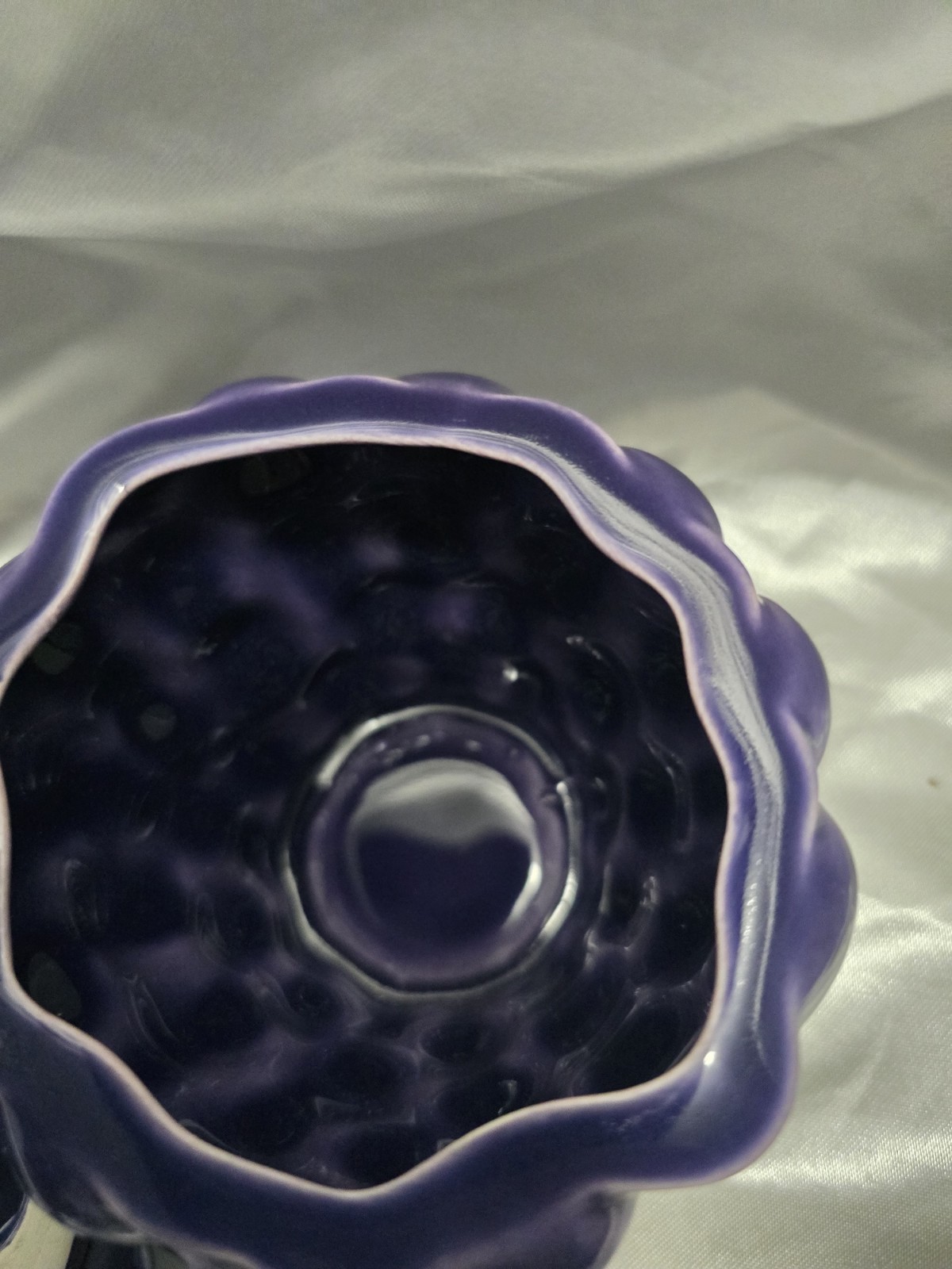 Vintage 5″ Purple Grape Cluster Ceramic Covered Dish Sugar Trinket Box…