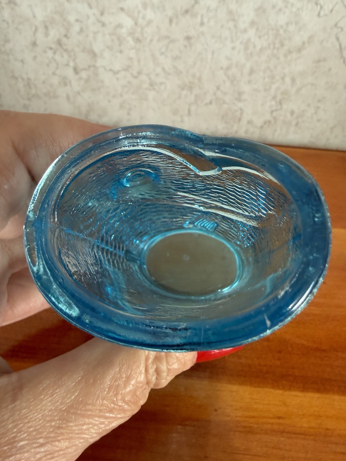 *RARE* Antique 1886 EAPG Bryce Higbee Blue Glass Child’s Menagerie Fish Spooner