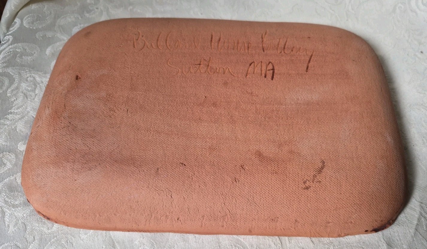 Rare sgd Bullard Pottery MA Red Clay Slipware Pottery Christmas Tree Plate Wow!