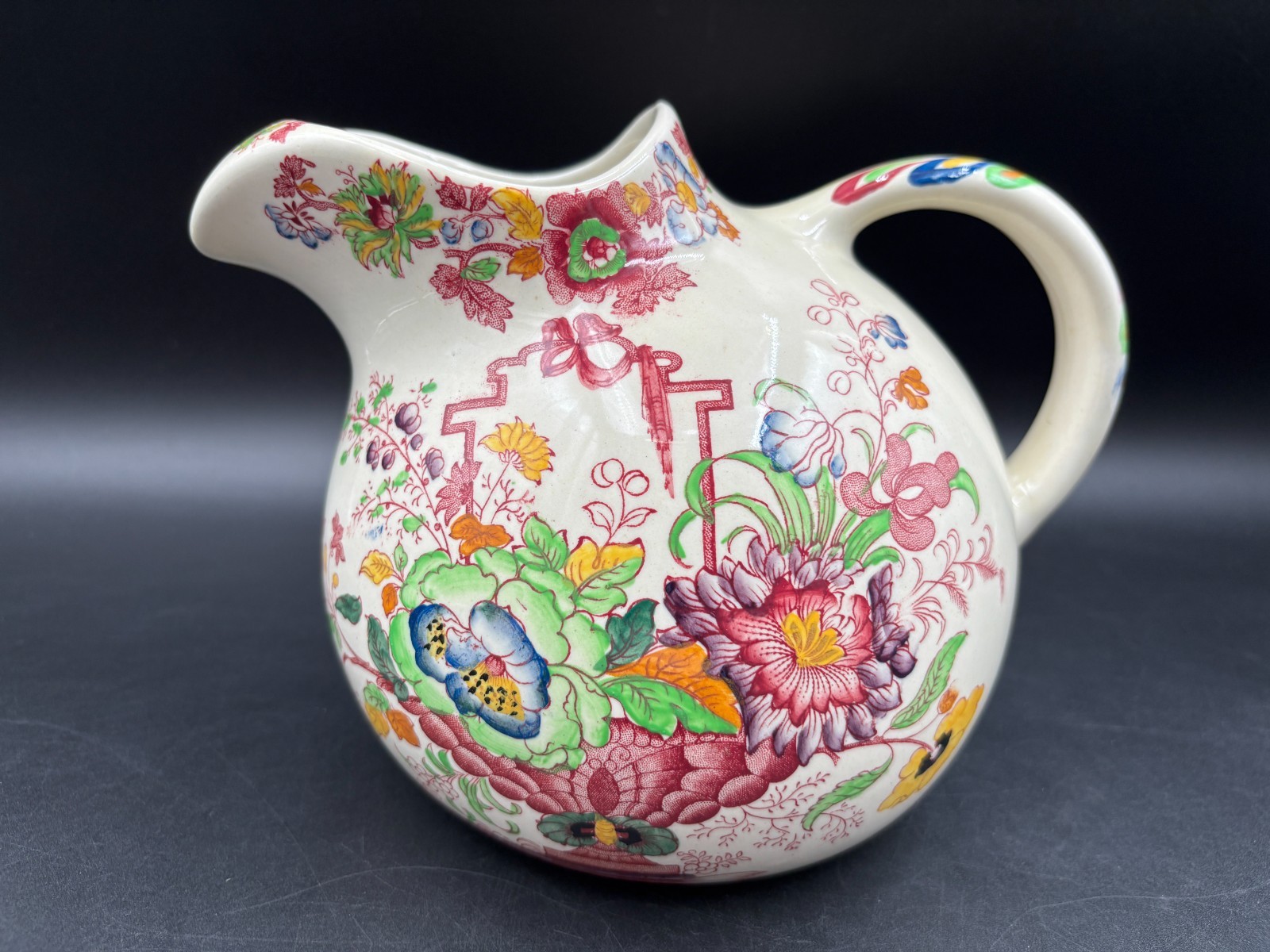 Mason’s “STRATHMORE” ~ Pink ~ England ~ Pitcher ~ 6 1/4″ Tall