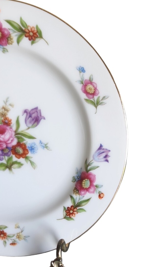 Vintage Sango Bread and Butter Plate Dresdenia 6 1/2″ White & Floral Japan