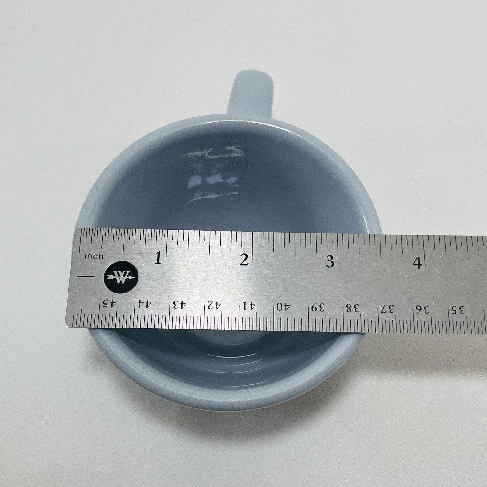 Buffalo USA China Lune Teacup Cup Espresso K12 Blue Small Short Wide Restaurant