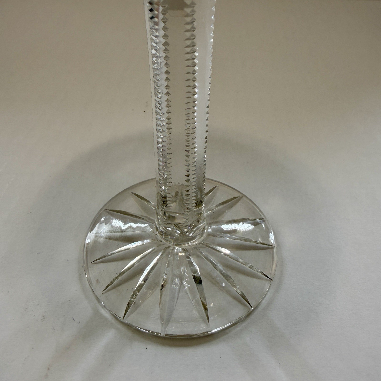 American Brilliant Period Cut Glass Pedestal Compote Bowl 6″ Scallop Sawtooth