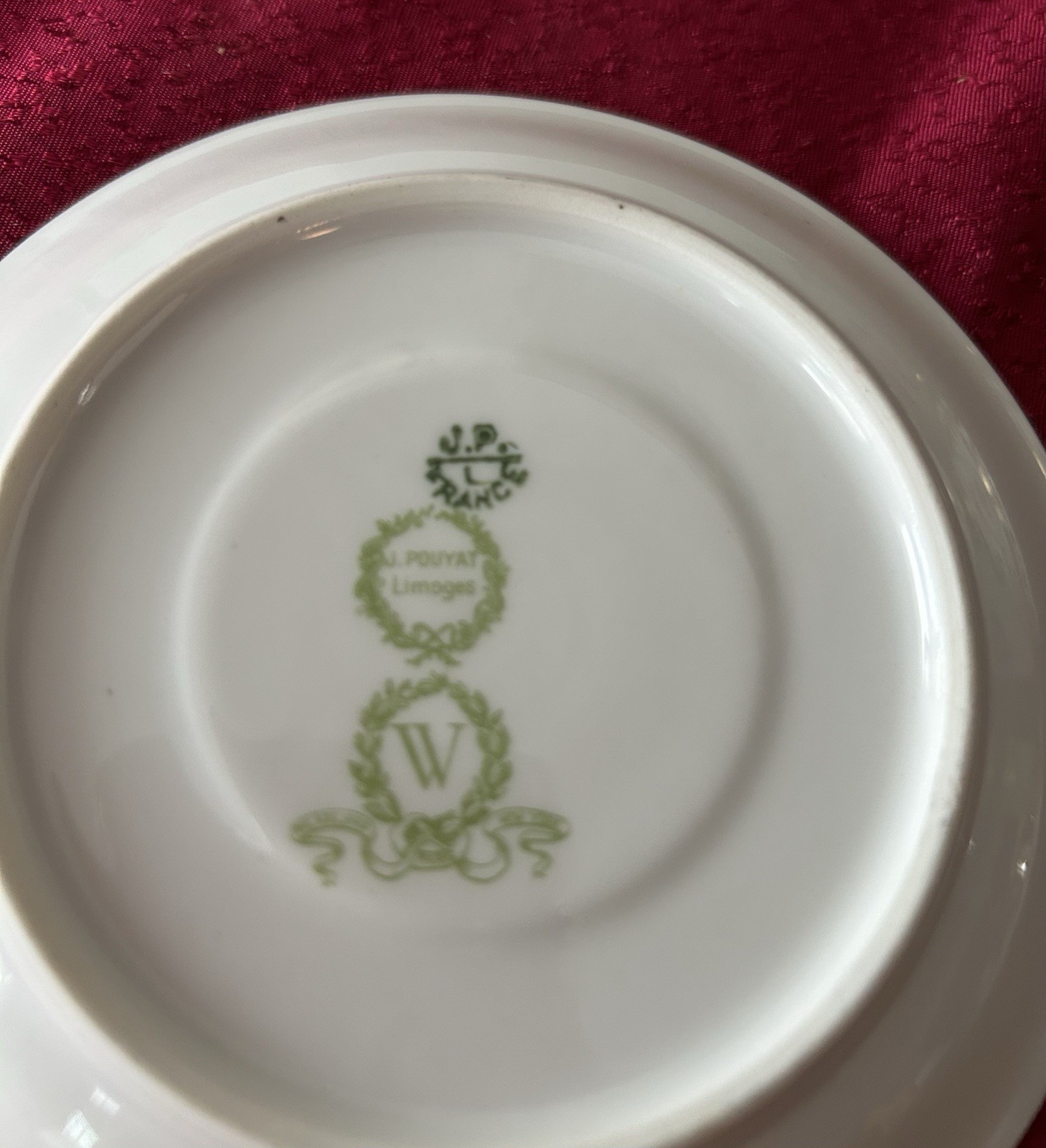 Antique 1900 Jean Pouyat JPL Limoges POY63 Flowers Acorns Porcelain Cup & Saucer