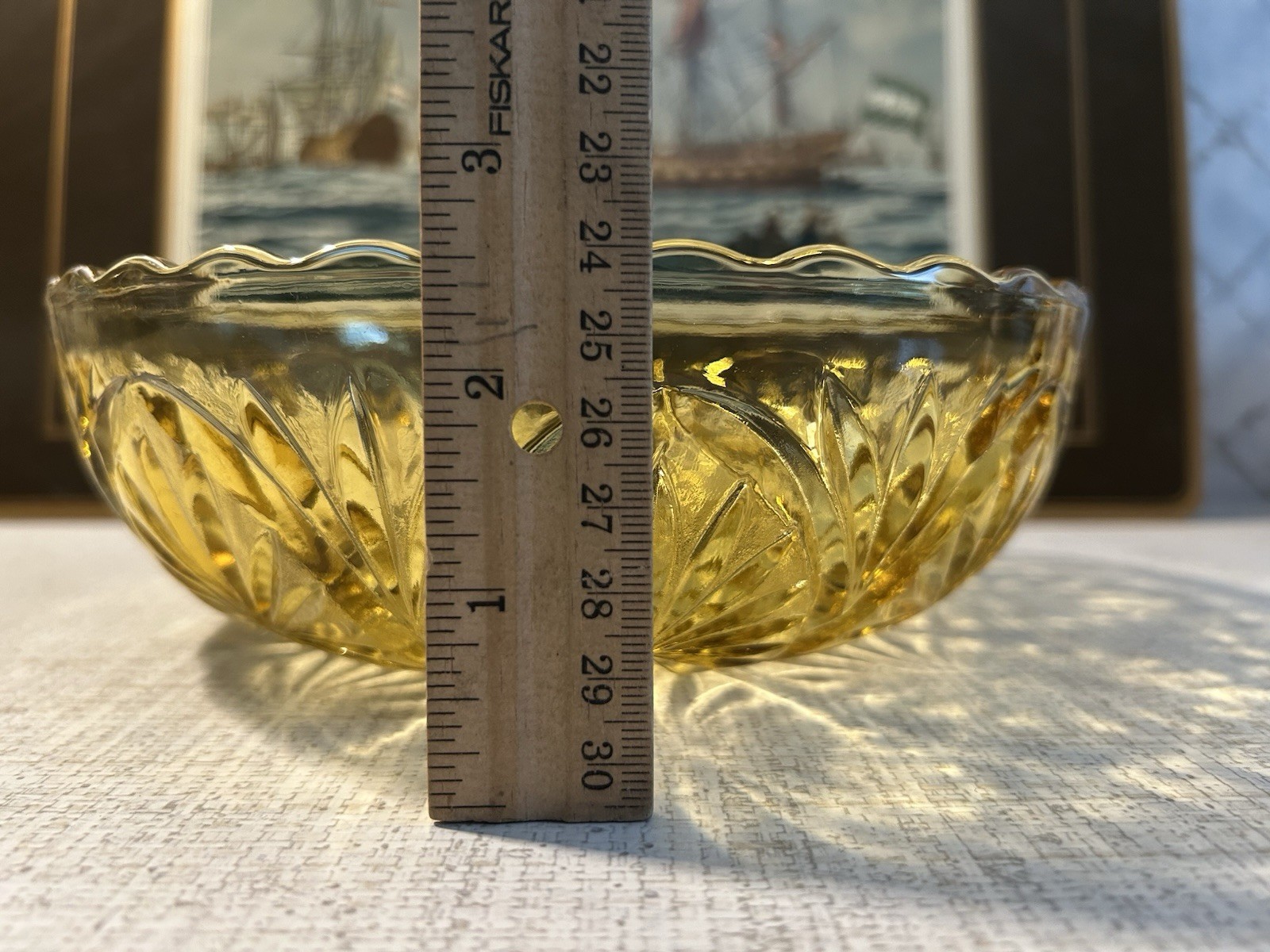 Vintage Anchor Hocking Glass Bowl – 1960’s/1970’s – Deep Amber Honey Gold Color