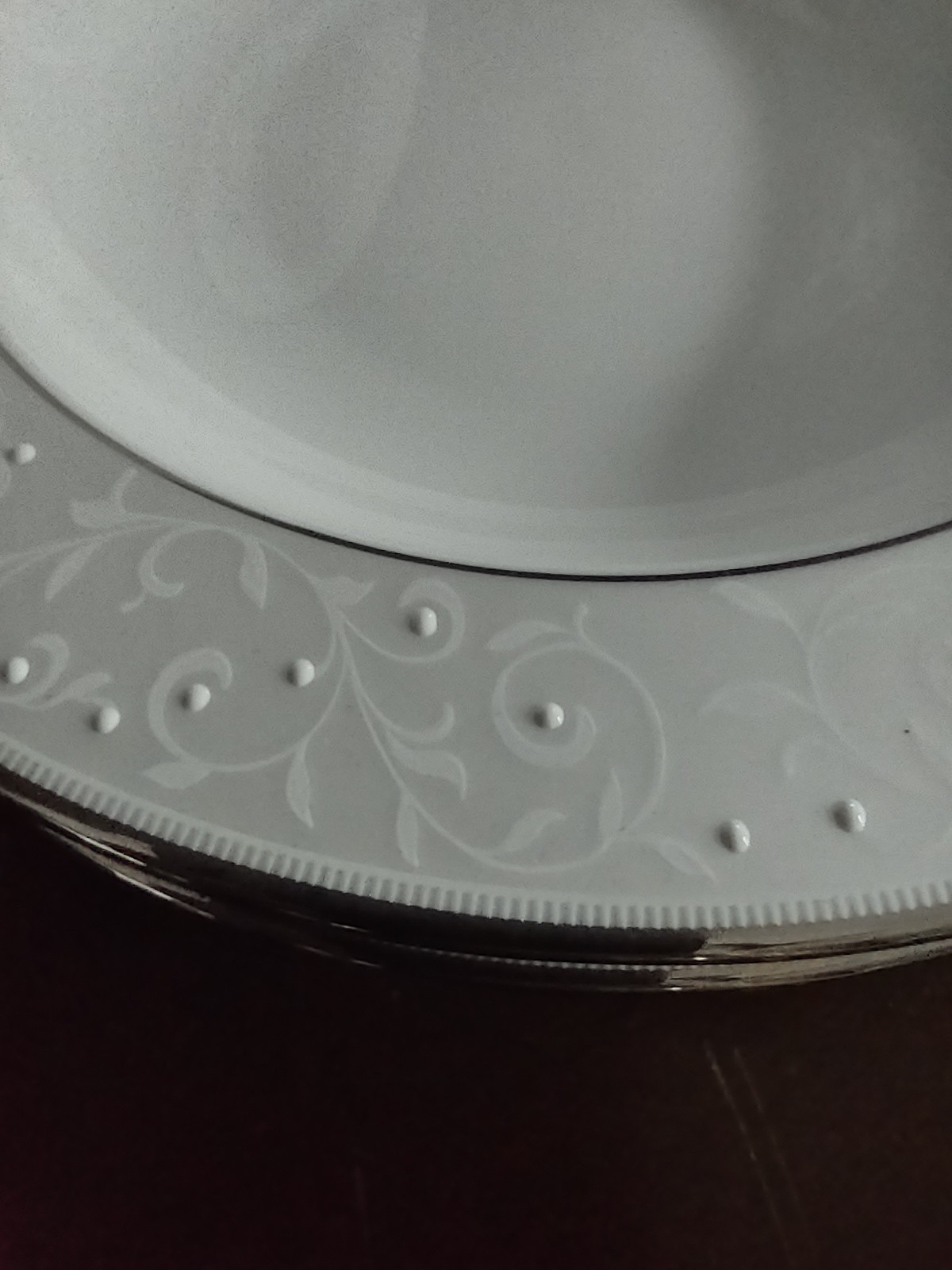 4 LENOX OPAL INNOCENCE SCROLL RIMMED SOUP OR PASTA BOWLS EXCELLENT CONDITION