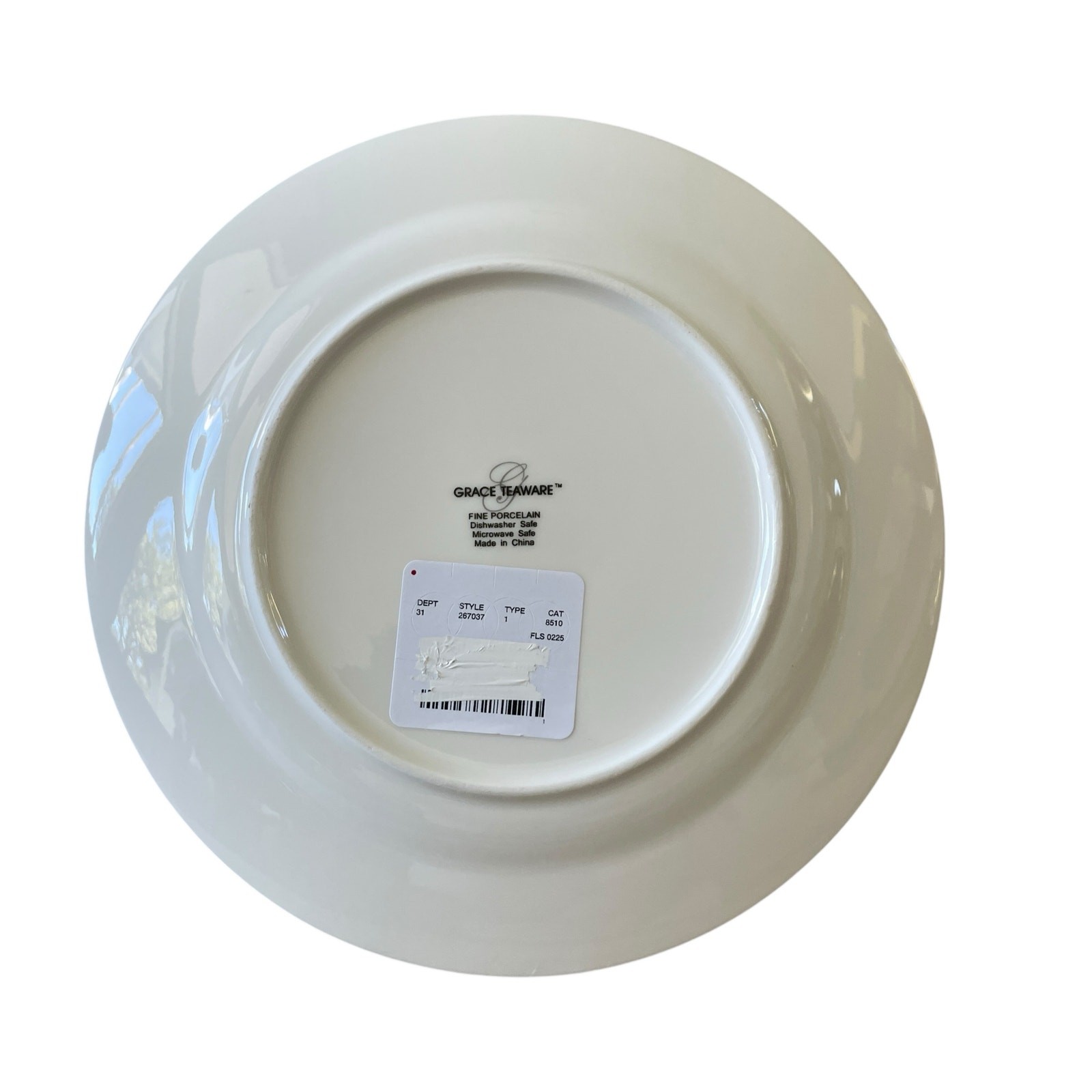 Grace Teaware Bunny Floral Pink Gingham 8in Side Salad Plates Set of 4 NEW