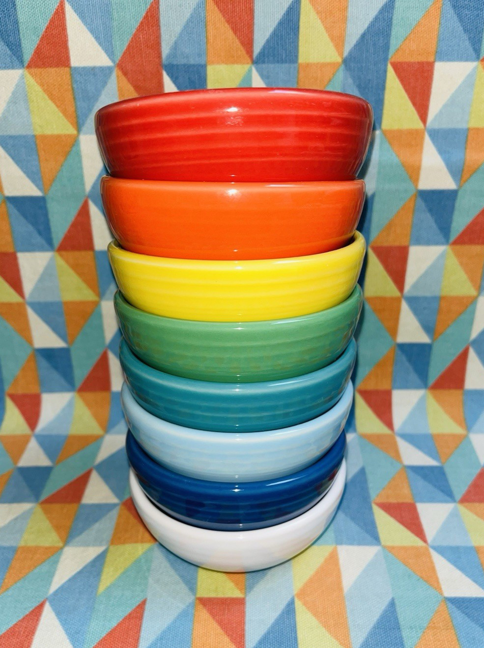 NEW FIESTA 8 Mini Pinch BOWLS Bright Rainbow Mixed color set 5oz FIESTAWARE