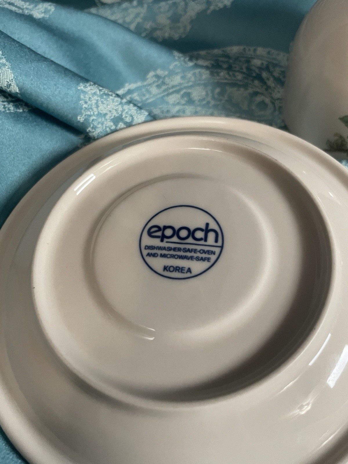 Noritake Epoch Wholesome Cup and Saucer 8 Oz Cream Stoneware Fruit and Leaves