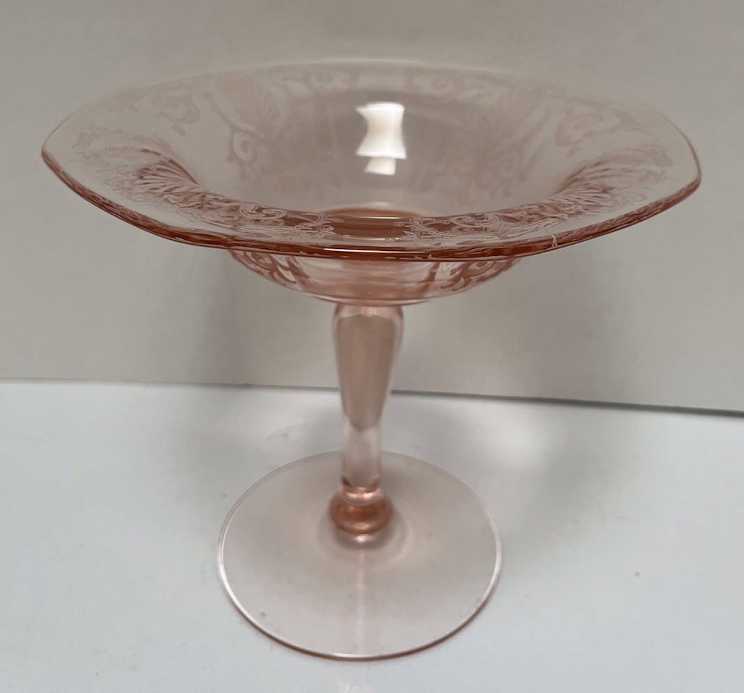Fostoria Glass VERSAILLES Pink 6 1/2″ Tall Compote.