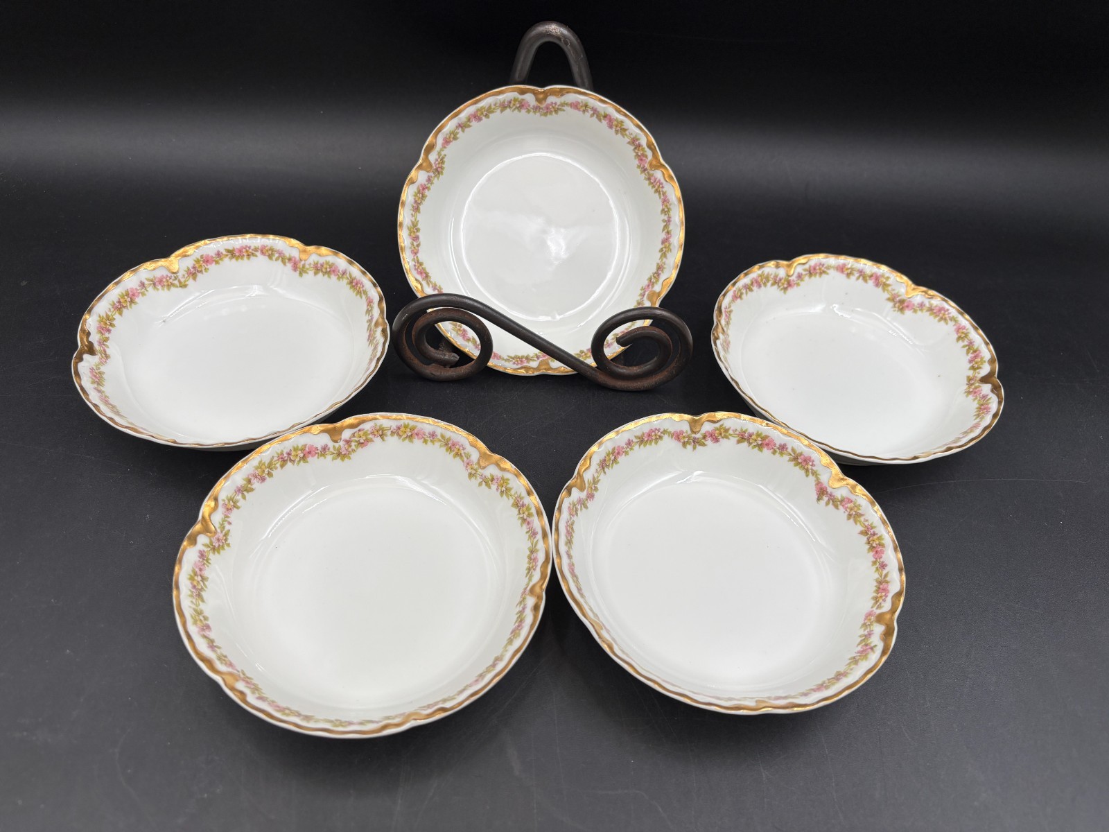 Haviland “SCHLEIGER 524″ Germany ~ Set of 5 ~ Dessert Bowls ~ 5”