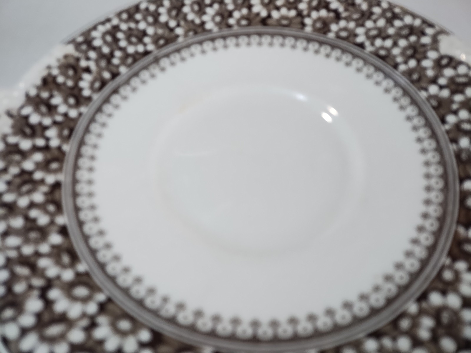 Antique WAA Adderley Daisy Brown Platter Plate with Handles Victorian Aesthetic
