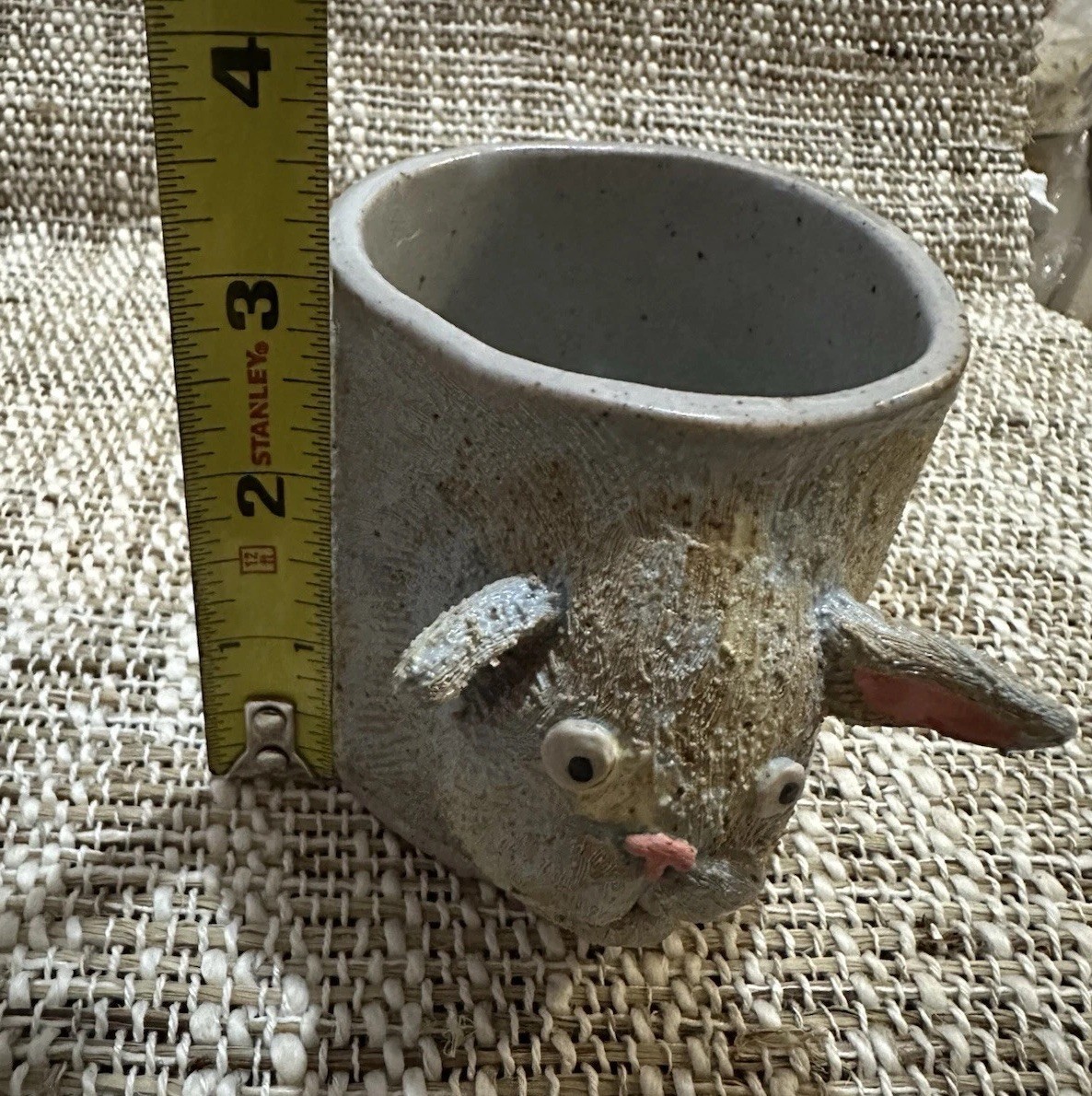 Funny Ugly Face 3D Art Pottery Coffee Tea Mug Cup Handmade Set Of 3 Critters