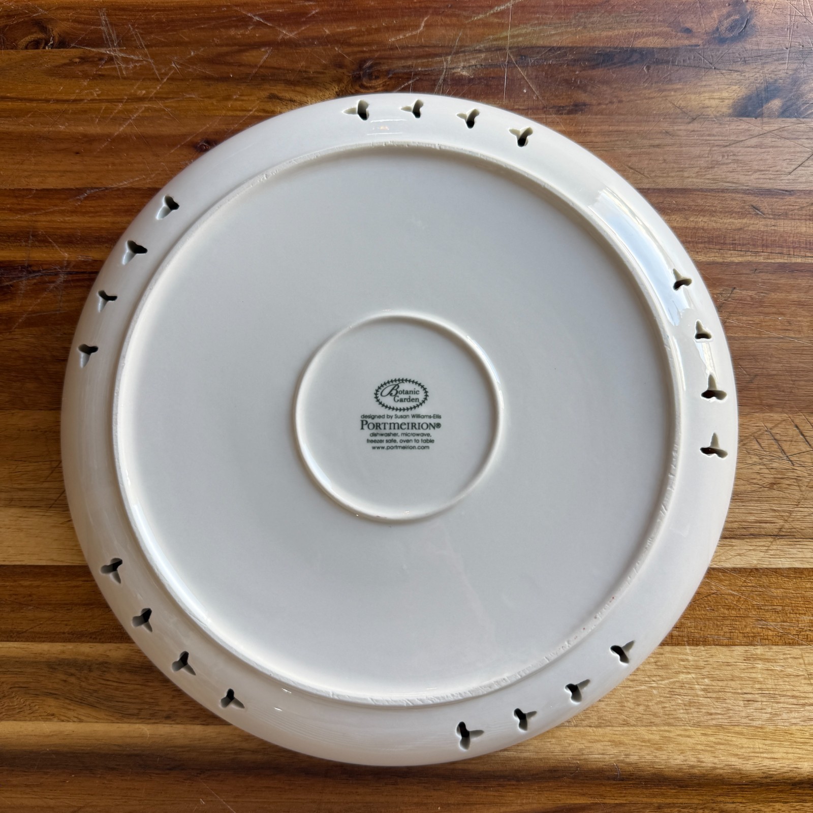 Botanic Garden Portmeirion Pierced Edge Plates 8.5″ Salad/Dessert- Set of 3