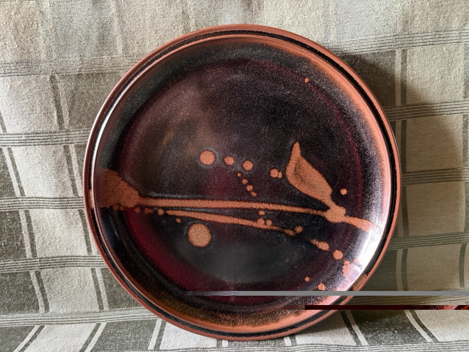 🌙Stone Soldier Pottery Jacksonville VT Glazed Studio Art Stoneware Plate 9 In