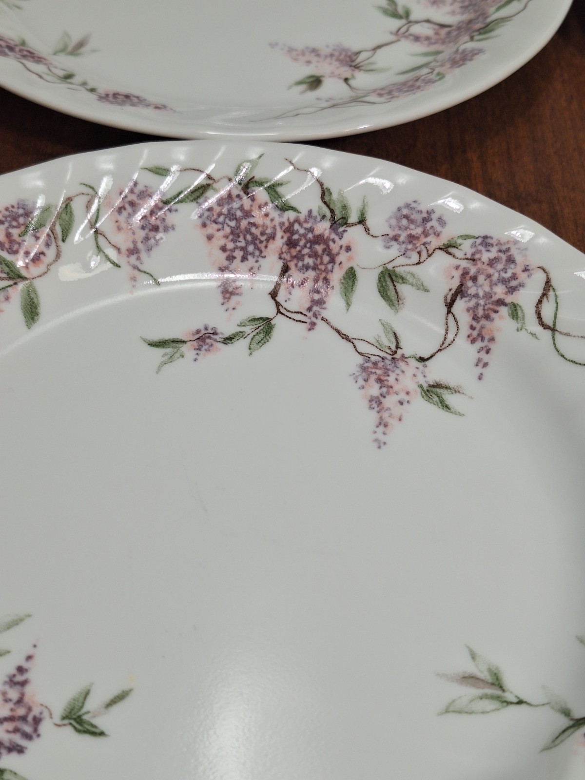 Vtg Corelle Set Of 4 Wisteria Salad Plates Lilac Purple 7.25 Inch Cottagecore