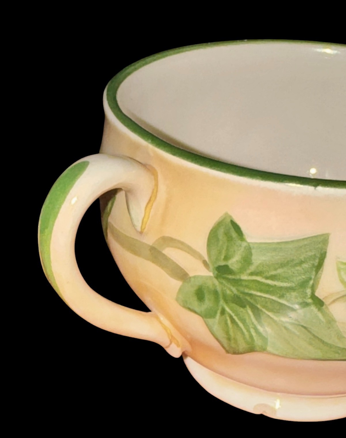 Vtg. Franciscan Ivy China Set of 4 Cups and Saucers w/California Half-Moon Mark