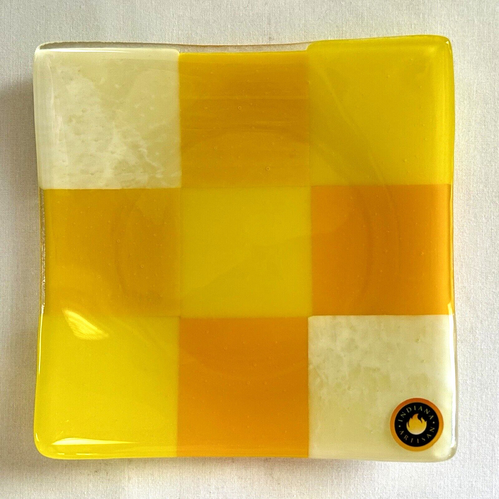 Indiana Artisan Art Glass Dish by Anna Chalos McAleese Hand Signed