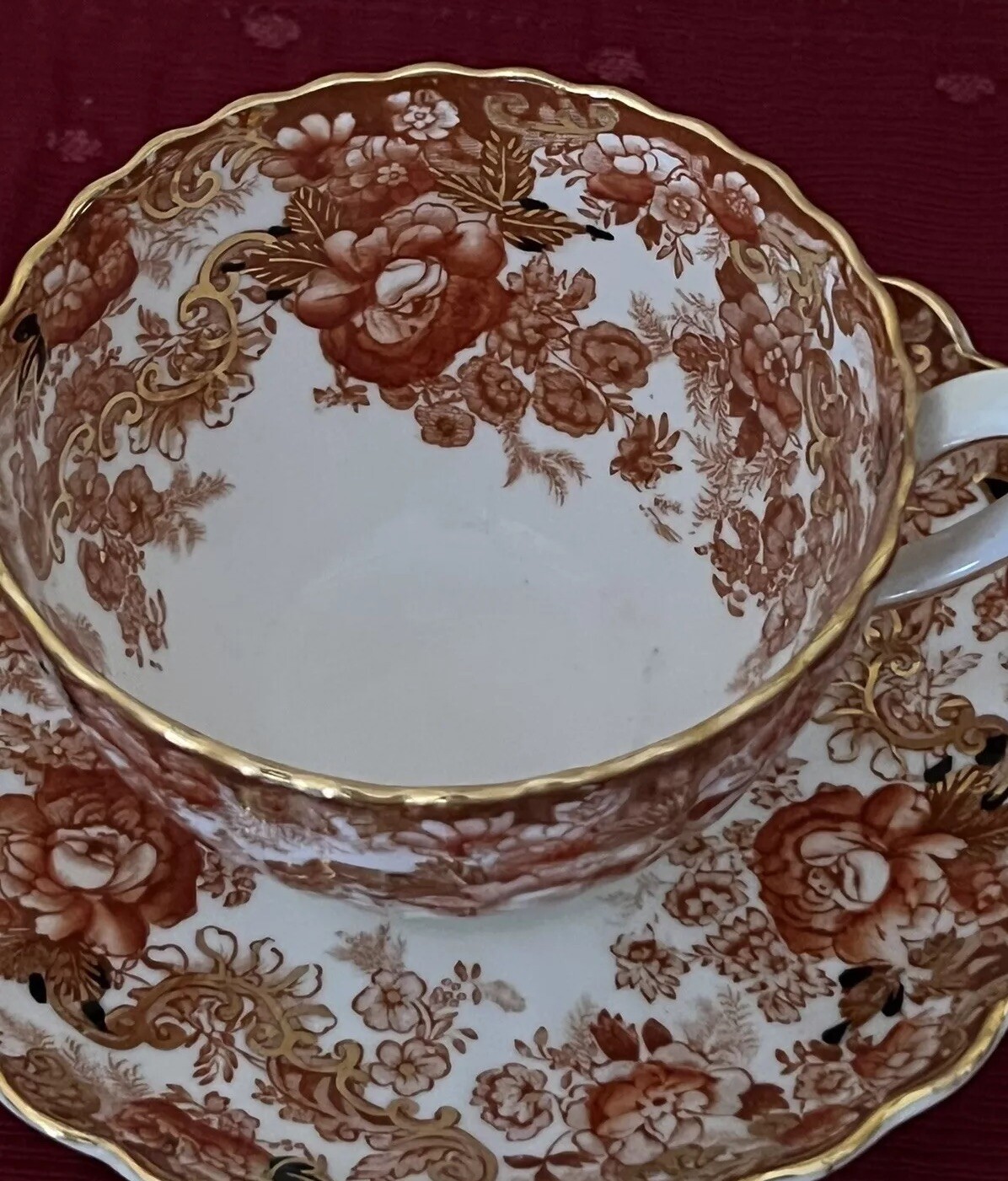 Radfords Fenton Victorian Bone China Tea Cup Saucer Set Gilding Rare