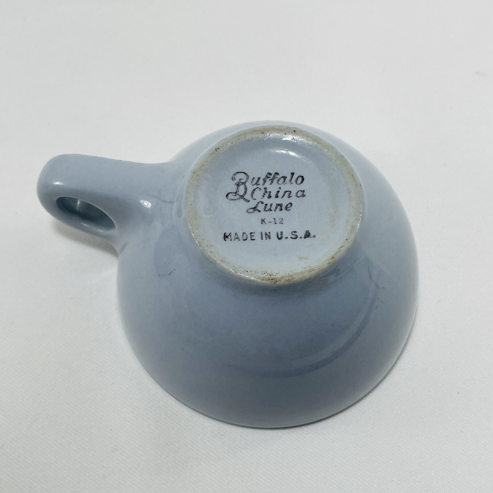 Buffalo USA China Lune Teacup Cup Espresso K12 Blue Small Short Wide Restaurant