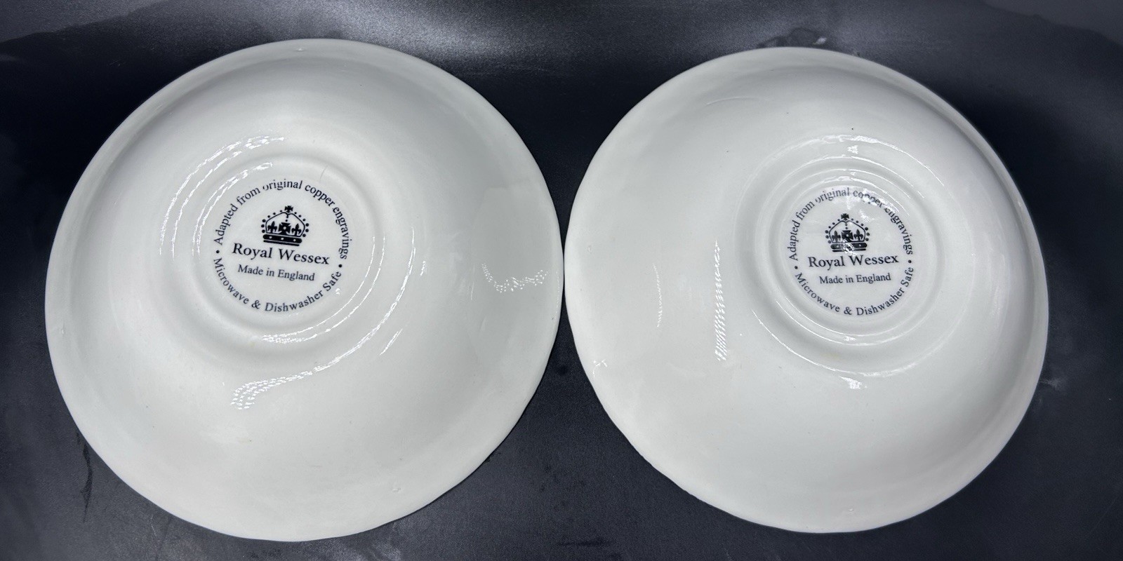 Pair Royal Wessex Small 6.25″ Dessert/Fruit Bowls NANKIN BLUE Bird Flower
