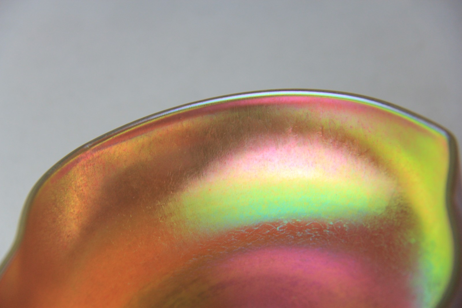 Antique Kew-Blas Gold Iridescent Bowl with Pinched Sides Signed!