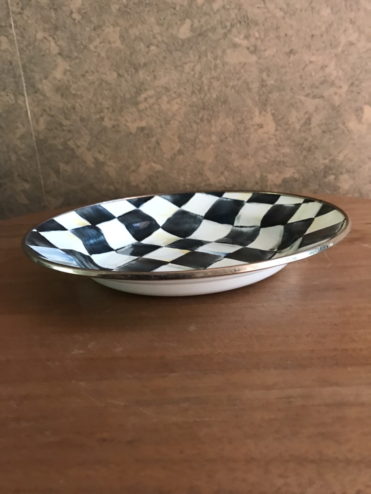 NEW Vintage Mackenzie Childs COURTLY CHECK Rimmed Bowl/Dish