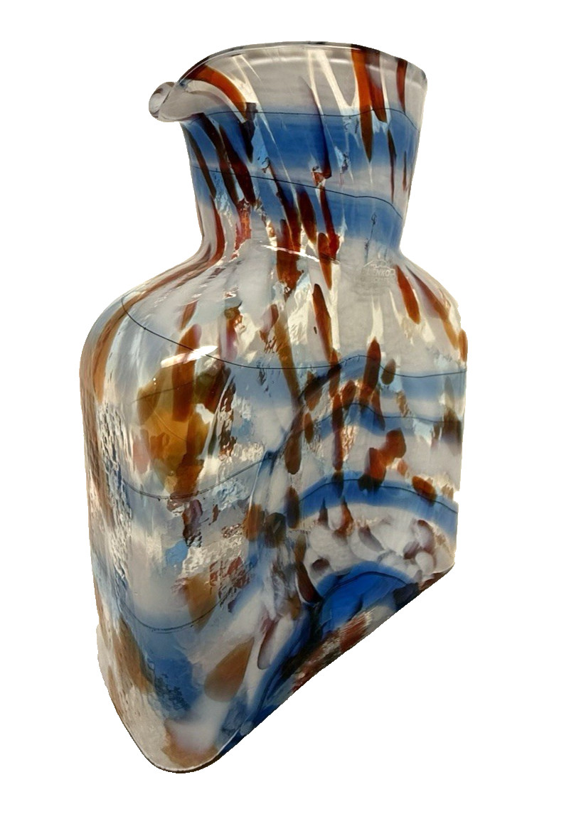 Blenko Glass Water Bottle 384 – Patriotic – Red White and Blue