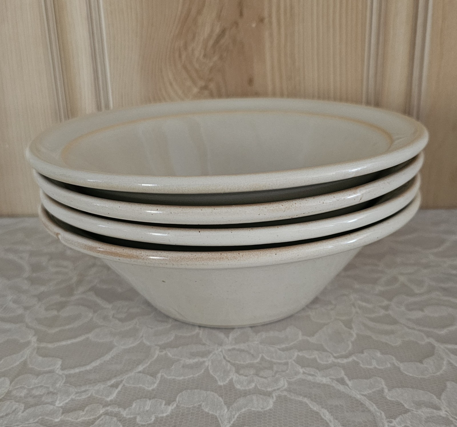 Prairie Golden Wheat By Interiors Stoneware Soup Cereal Bowls Set of 4 Beige